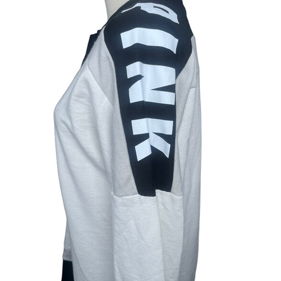 PINK VS XS Sweatshirt Crewneck Sweater Victorias Secret Love Pink Oversized Tops - Picture 3 of 13